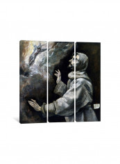3-Piece Saint Francis Receiving The Stigmata Canvas Painting Set Multicolour 100x100x3.5centimeter