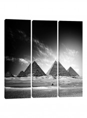 3-Piece Canvas Print Gray Pyramids Over Desert Wall Art Multicolour 100 x 100 x 3.5centimeter