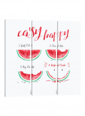 3-Piece Canvas Print Happy Watermelon Wall Art Multicolour 100 x 100 x 3.5centimeter