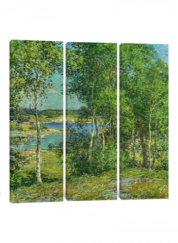 3-Piece Canvas Print A Family Of Birches Wall Art Multicolour 100 x 100 x 3.5centimeter
