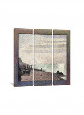 3-Piece Canvas Print Evening, Honfleur Wall Art Multicolour 100 x 100 x 3.5centimeter