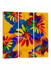 3-Piece Canvas Print Every Petal Is Different Wall Art Multicolour 100 x 100 x 3.5centimeter