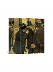 3-Piece Canvas Print Portraits At The Stock Exchange Wall Art Multicolour 100 x 100 x 3.5centimeter