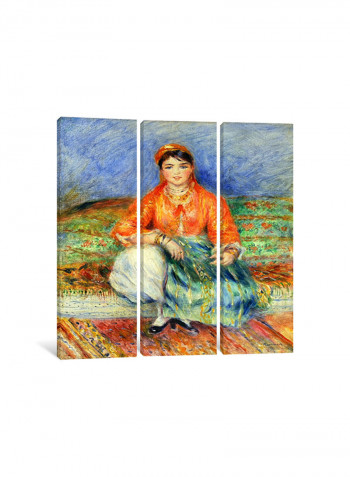 3-Piece Canvas Print Algerian Girl Wall Art Multicolour 100 x 100 x 3.5centimeter