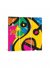 3-Piece Canvas Print Punchy Colors Wall Art Multicolour 100 x 100 x 3.5centimeter