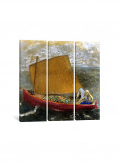 3-Piece Canvas Print The Yellow Sail Wall Art Multicolour 100 x 100 x 3.5centimeter