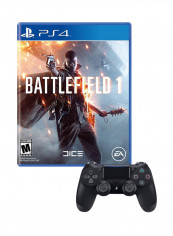 لعبة Battlefield 1 مع جهاز تحكم لاسلكي دوال شوك 4 (نسخة عالمية) - حركة وإطلاق النار - بلاي ستيشن 4 (PS4)