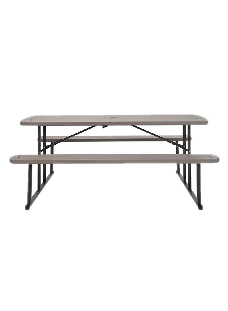 Blow Mold Camping Table Set Grey 105centimeter
