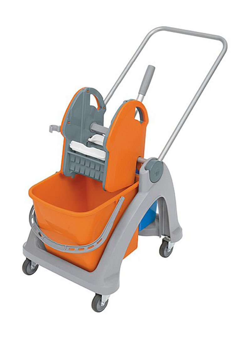 Single Bucket Mop Trolley With Wringer Multicolour 30L