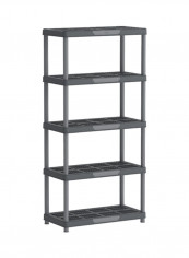 5-Tier Shelving Storage Resin Rack Grey 90x45x141.5cm reviews 5-Tier Shelving Storage Resin Rack Grey 90x45x141.5cm