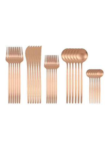 30-Piece Stainless Steel Cutlery Set Rose Gold