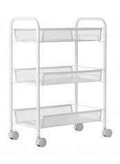 Multifunctional 3-Tier Mesh Wire Rolling Cart White 44 x 27 x 63centimeter reviews Multifunctional 3-Tier Mesh Wire Rolling Cart White 44 x 27 x 63centimeter