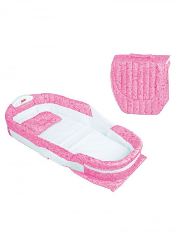 Portable Separated Bed - Pink/White