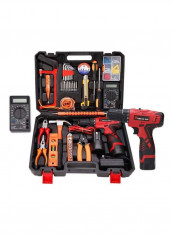 92-Piece Cordless Hammer Drill Tool Kit Multicolour