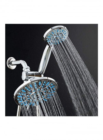 High-Pressure Rainfall Shower Combo Silver 10x6x4inch