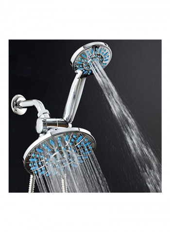 High-Pressure Rainfall Shower Combo Silver 10x6x4inch