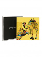 Camels Fair And Square Wall Art Yellow/Blue/Black 50x50centimeter