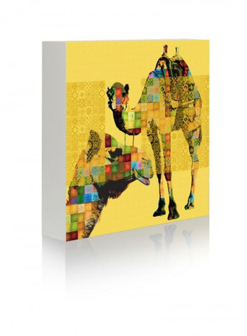 Camels Fair And Square Wall Art Yellow/Blue/Black 50x50centimeter