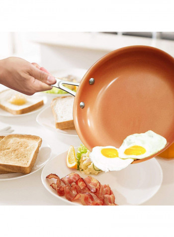 2-Piece Ultimate Nonstick Fry Pan Set Brown/Silver