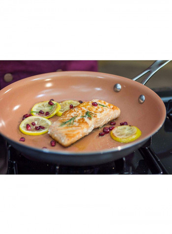 2-Piece Ultimate Nonstick Fry Pan Set Brown/Silver