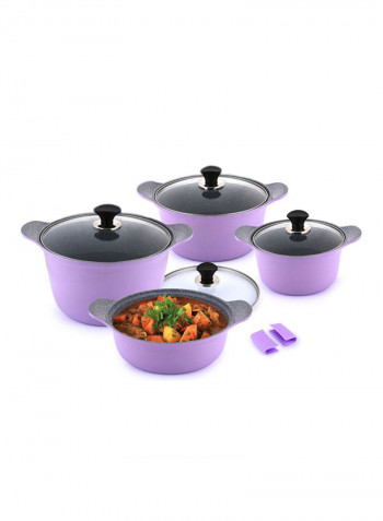 9-Piece Alumimium Cookware Set Lavender