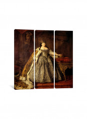 3-Piece Portrait Of Empress Anna Ioannovna Canvas Painting Set Multicolour 100x100x3.5centimeter