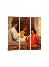 3-Piece The Guitar Player 2 Canvas Painting Set Multicolour 100x100x3.5centimeter