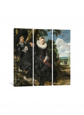 3-Piece Wedding Portrait Canvas Painting Set Multicolour 100x100x3.5centimeter