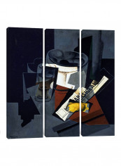 3-Piece Canvas Print Still Life With Newspaper Wall Art Multicolour 100 x 100 x 3.5centimeter