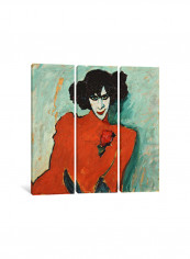 3-Piece Portrait Of A Dancer Canvas Painting Set Multicolour 100x100x3.5centimeter