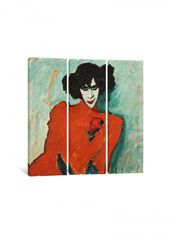 3-Piece Portrait Of A Dancer Canvas Painting Set Multicolour 100x100x3.5centimeter