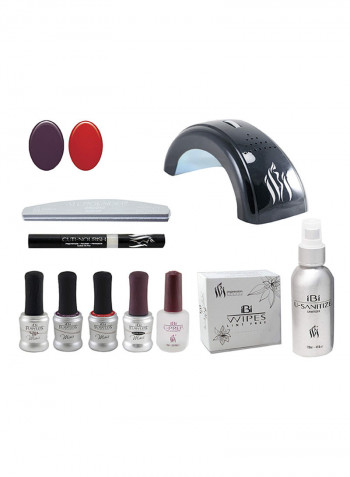 10-Piece Nail Art Kit متعدد الألوان
