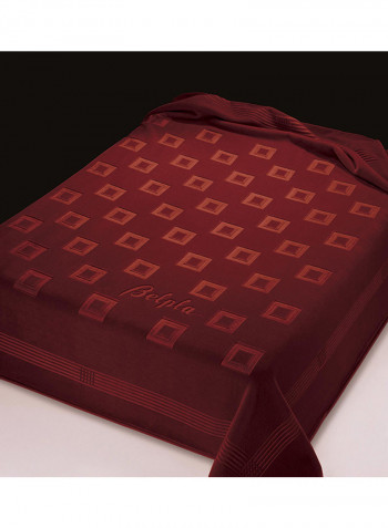Modern Patterned Printed Blanket Polyester Maroon 220 x 240cm