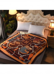 Four Horses Pattern Comfy Sleeping Blanket Cotton Multicolour 150x200centimeter