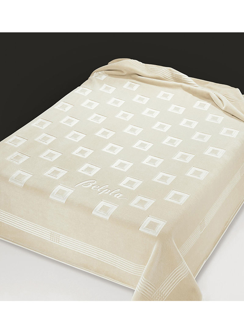 Patterned Blanket Polyester Off White 220x240cm