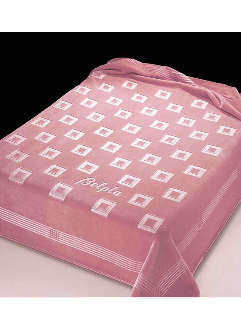 Patterned Blanket Polyester Pink 220x240cm