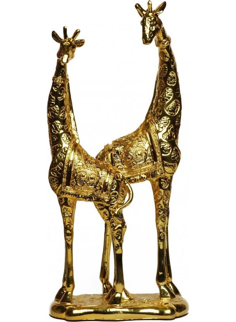 Home Decor Giraffe Figure Gold 43x18centimeter