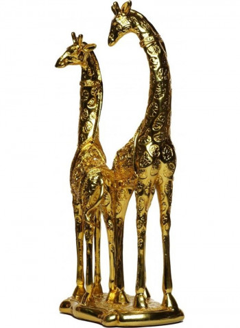 Home Decor Giraffe Figure Gold 43x18centimeter