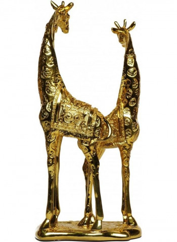 Home Decor Giraffe Figure Gold 43x18centimeter