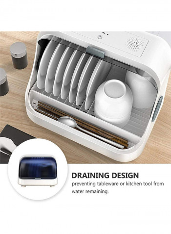 Kitchen Cupboard Storage Case With Lid White/Blue 38x29x28cm