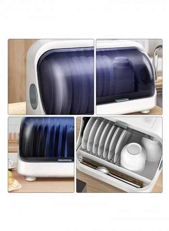 Kitchen Cupboard Storage Case With Lid White/Blue 38x29x28cm
