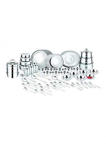 83-Piece Stainless Steel Dinner Set Silver 28.67x33x23cm