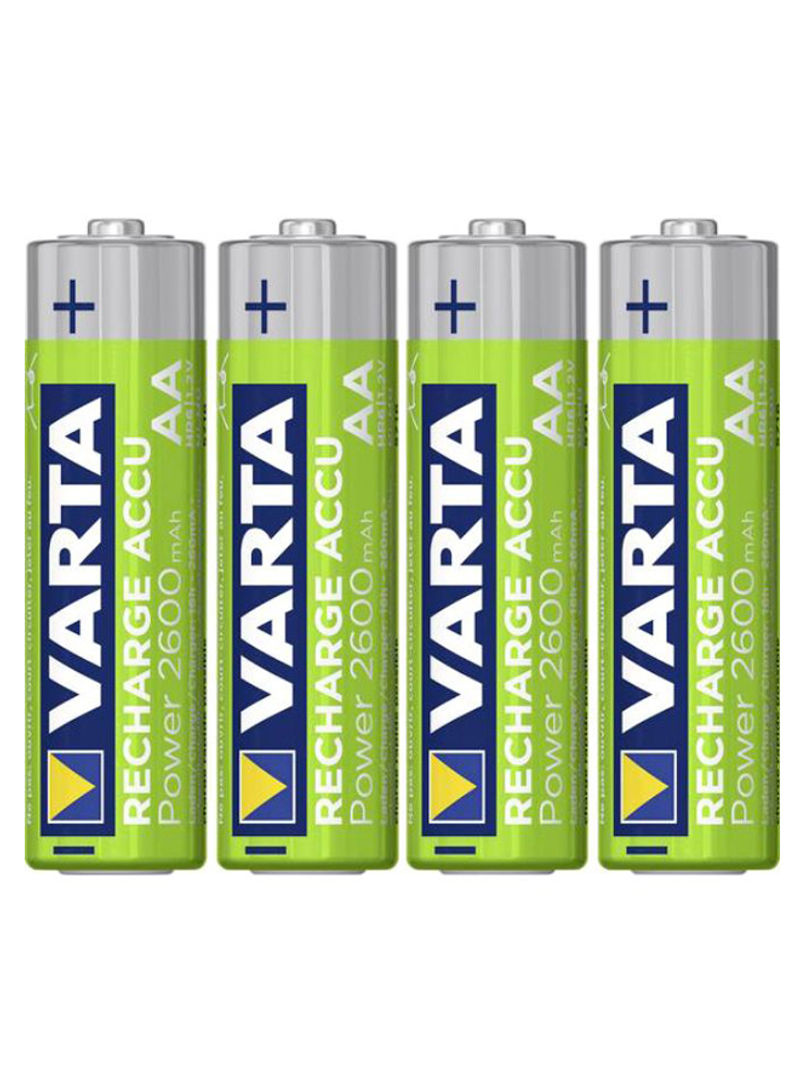 4-Piece Rechargeable Battery Set Multicolour