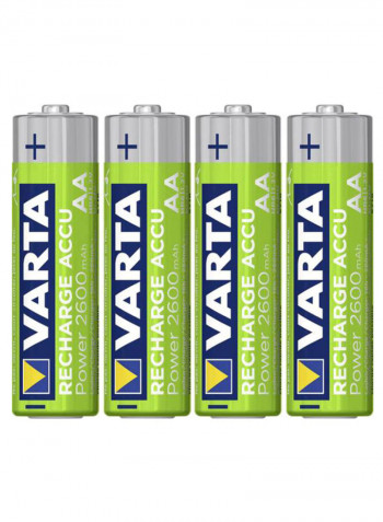 4-Piece Rechargeable Battery Set Multicolour