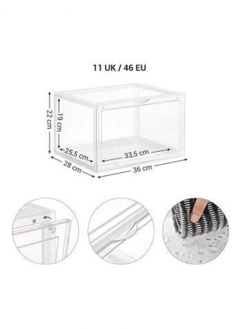 Shoe Storage Organizer (Transparent), Side Open High Quality Transparent 36 x 29 x 22cm