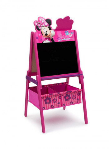 Minnie Mouse Wooden Easel With Storage Pink/White/Black