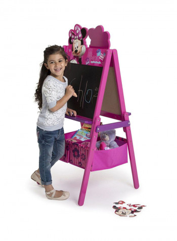 Minnie Mouse Wooden Easel With Storage Pink/White/Black