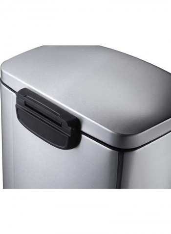 Della Stainless Steel Waste Bin With Soft Lid Silver 20L