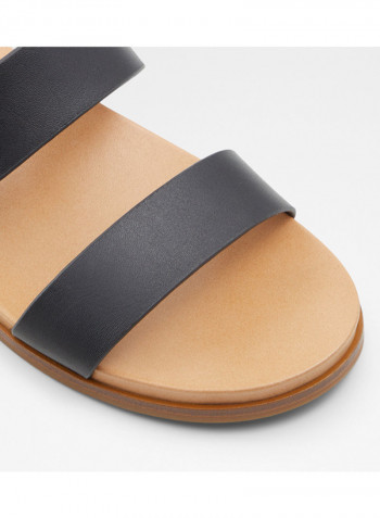 Aliawen Double Strap Flat Sandals Black