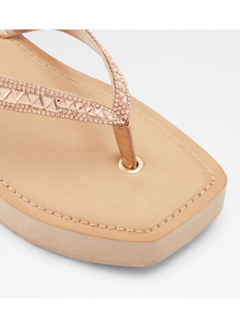Linzee Embellished Strap Sandals Pink/Gold
